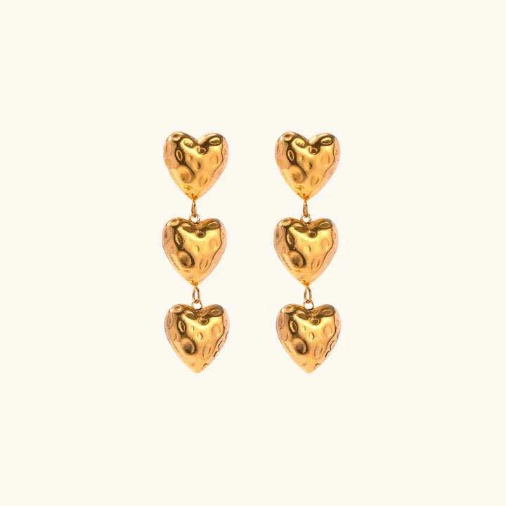 Gold-Plated Heart Drop Earrings for Women
