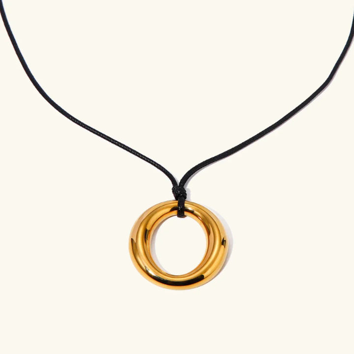 Gold-Plated Ring Pendant Necklace for Women