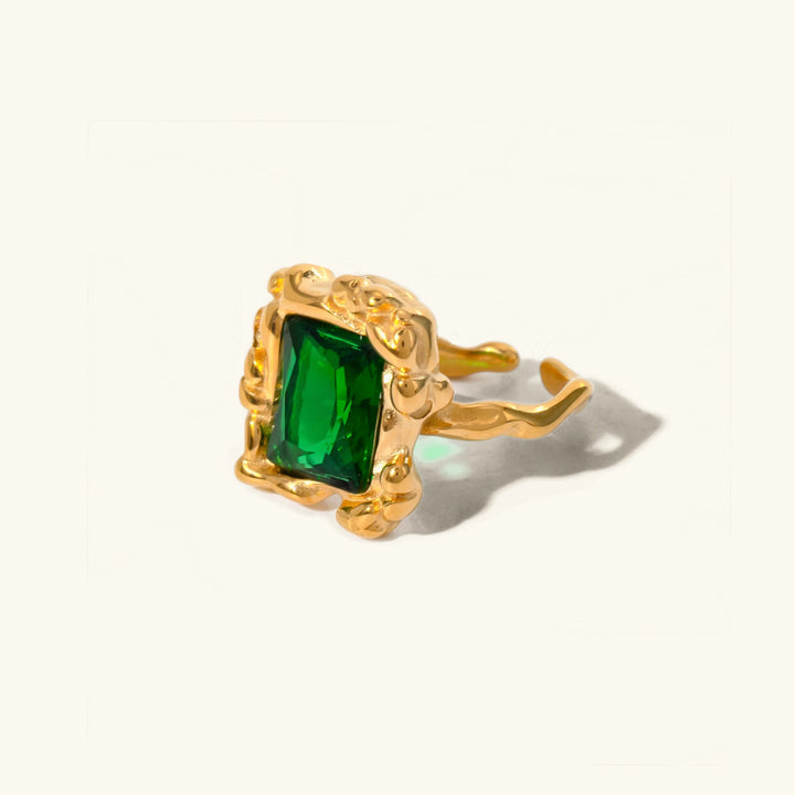 Gold-Plated Emerald Ring