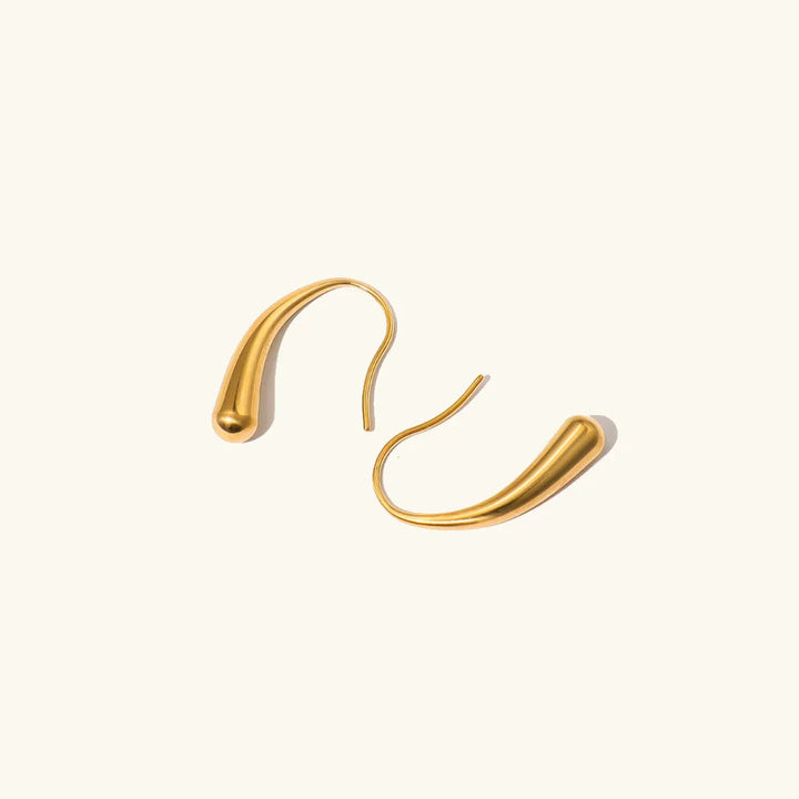 Gold-Plated Curved Drop Earrings for Women