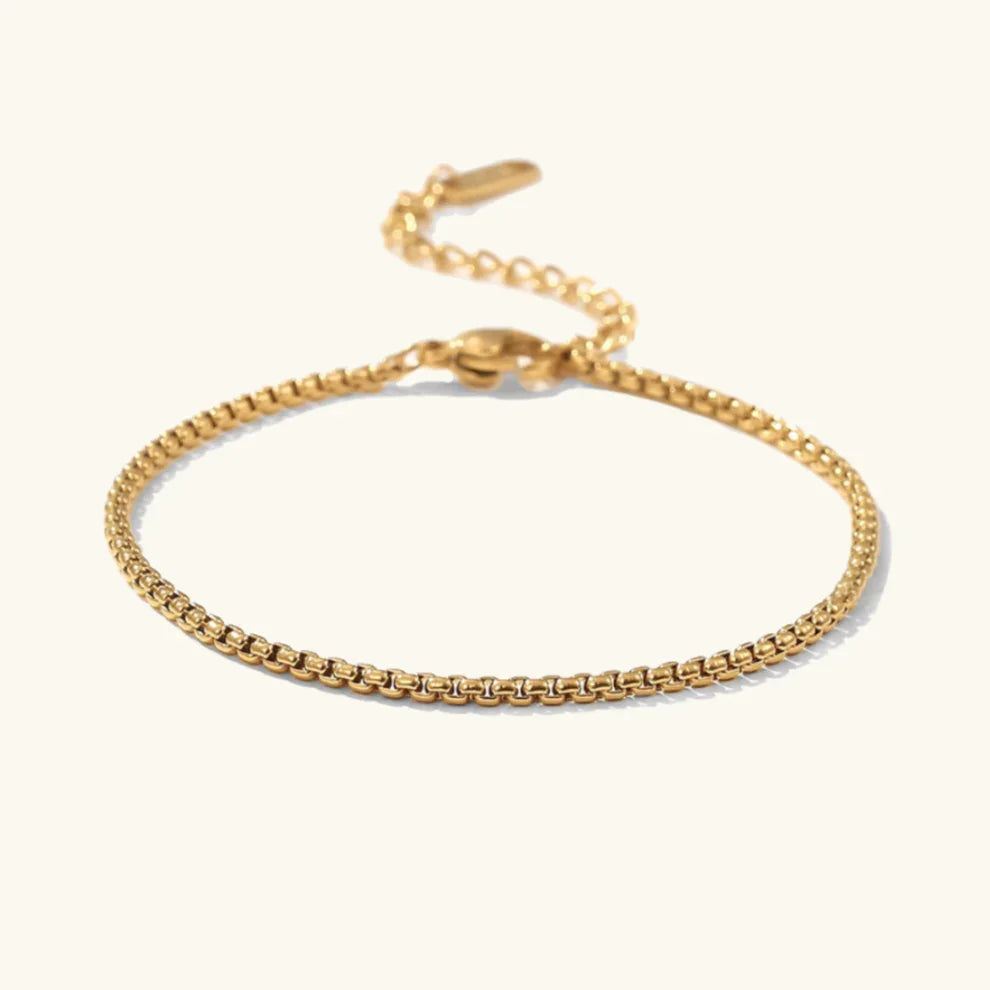Gold-Plated Box Chain Bracelet