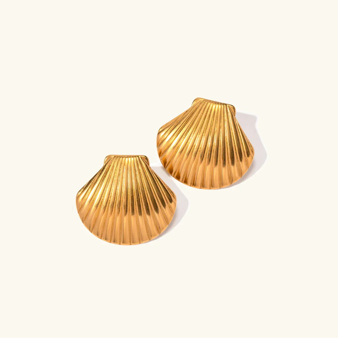 Gold-Plated Seashell Earrings