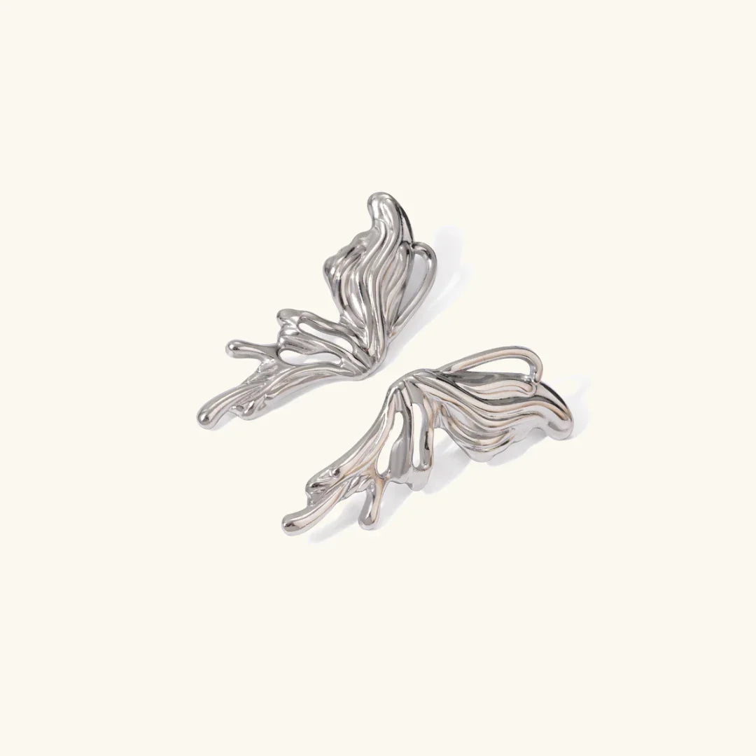 Silver-Tone Butterfly Drop Earrings for Women