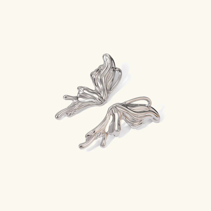 Silver-Tone Butterfly Drop Earrings for Women
