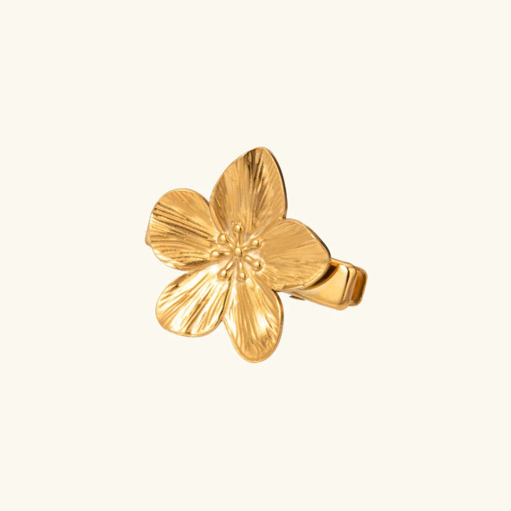Gold-Plated Floral Hair Clip for Women
