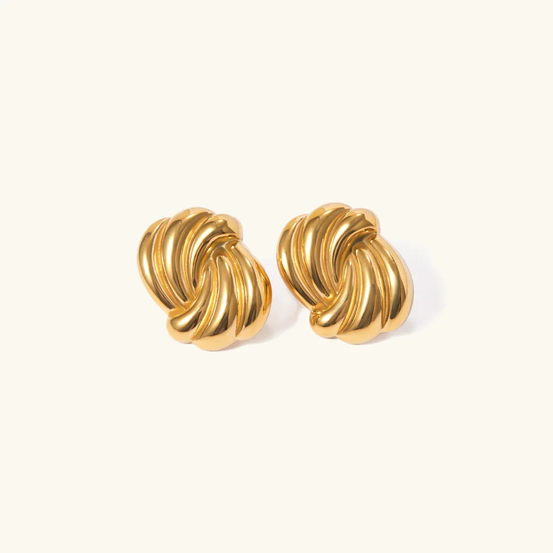 Gold-Plated Knot Stud Earrings for Women
