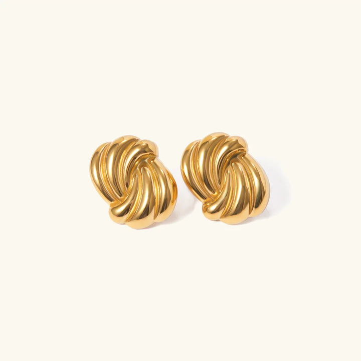 Gold-Plated Knot Stud Earrings for Women