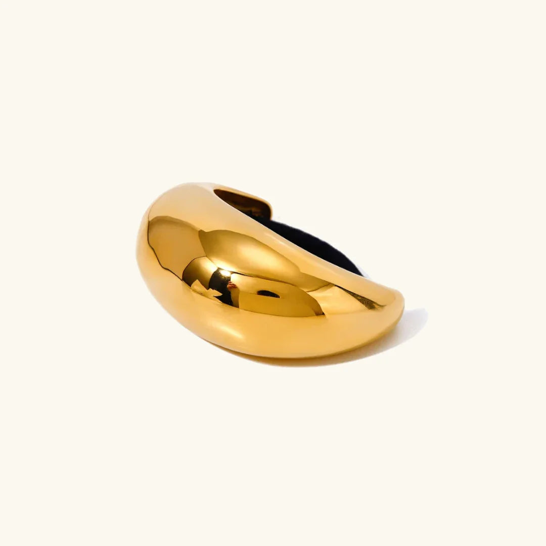 Gold-Plated Dome Hair Cuff for Women