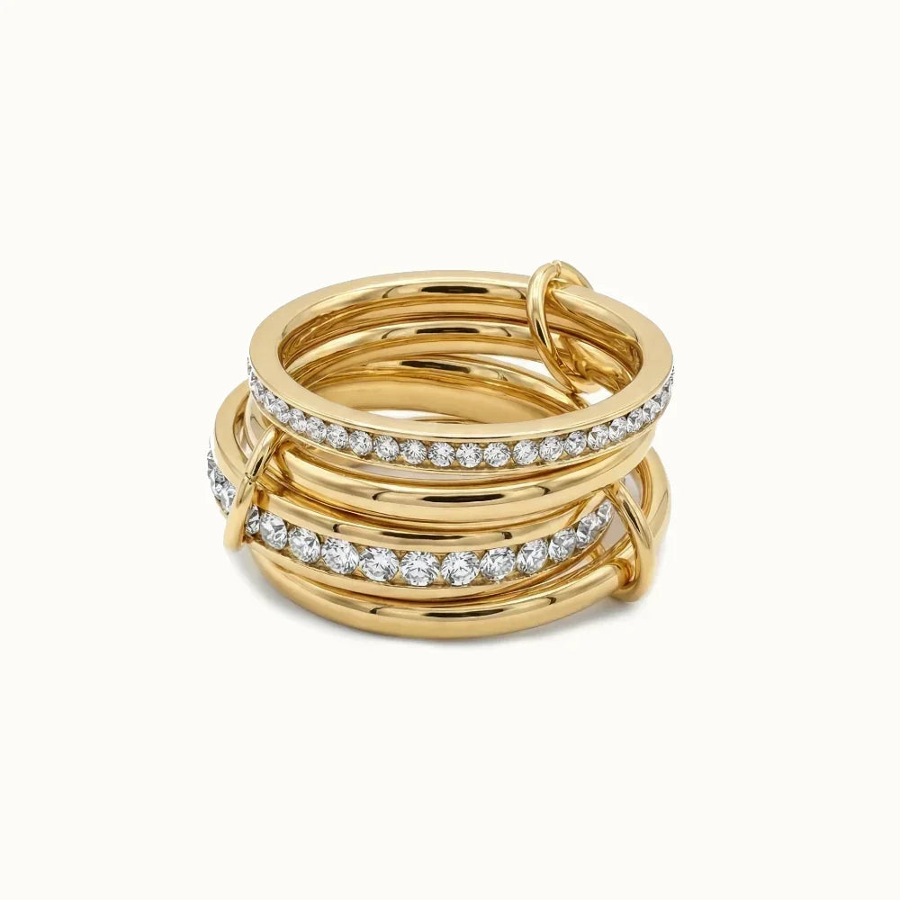 Gold-Plated Cubic Zirconia Statement Ring for Women