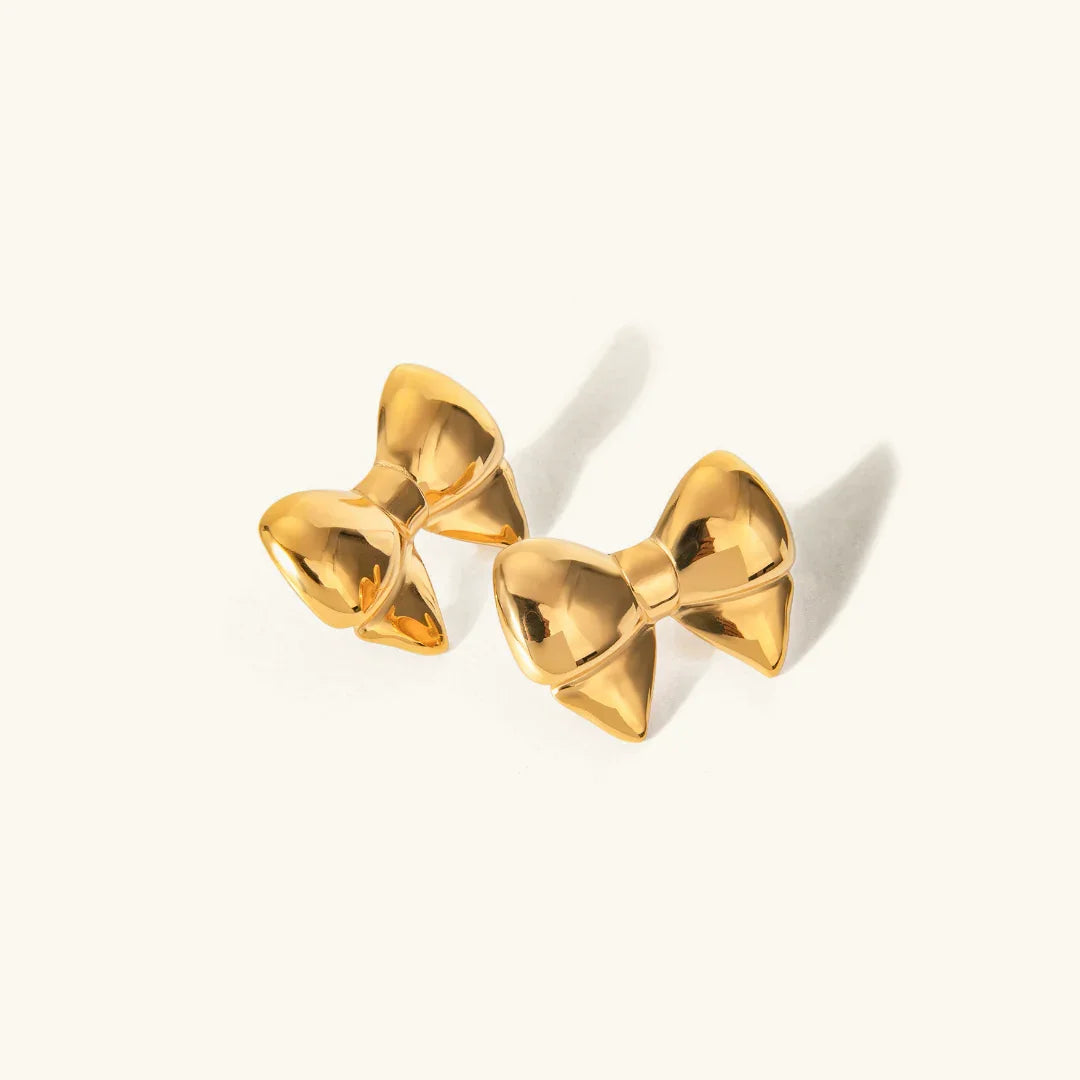 Gold-Plated Bow Earrings