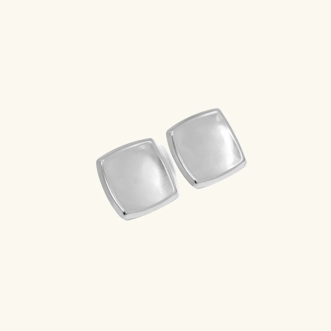 Gold-Plated Square Earrings with Waterproof Stainless Steel