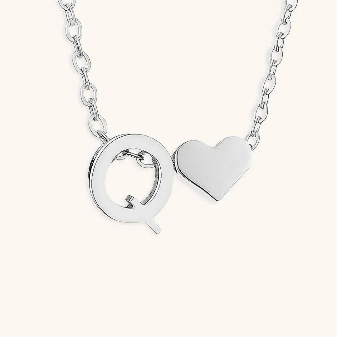 Gold-Plated Initial Heart Pendant Necklace