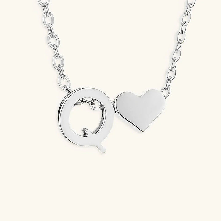 Gold-Plated Initial Heart Pendant Necklace
