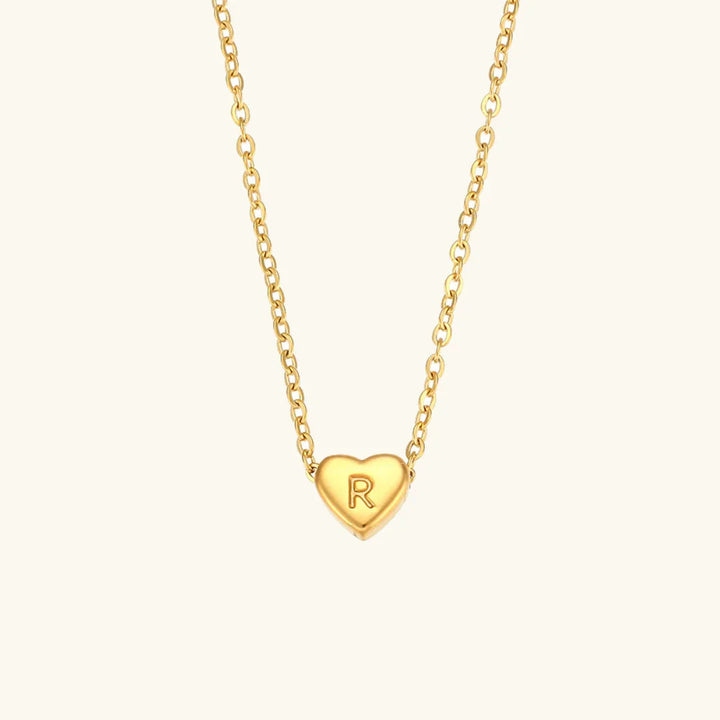 Gold-Plated Heart Initial Necklace