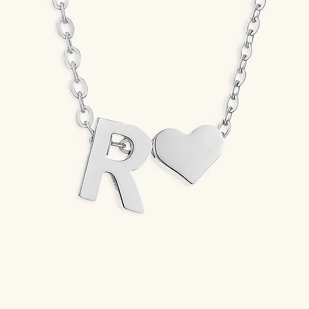 Gold-Plated Initial Heart Pendant Necklace