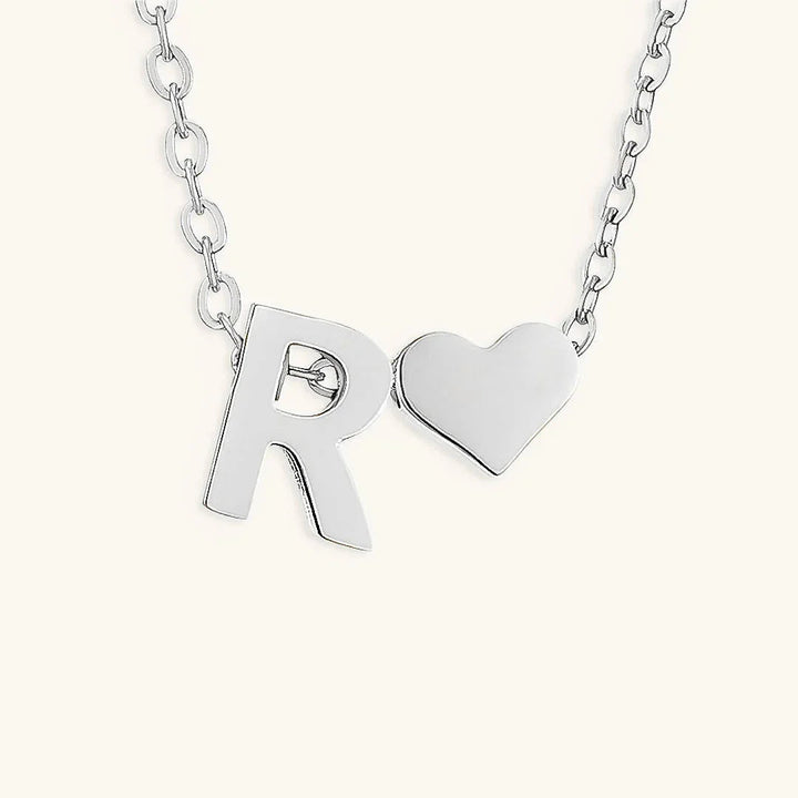 Gold-Plated Initial Heart Pendant Necklace