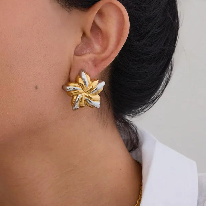 Gold-Plated Star Stud Earrings for Women