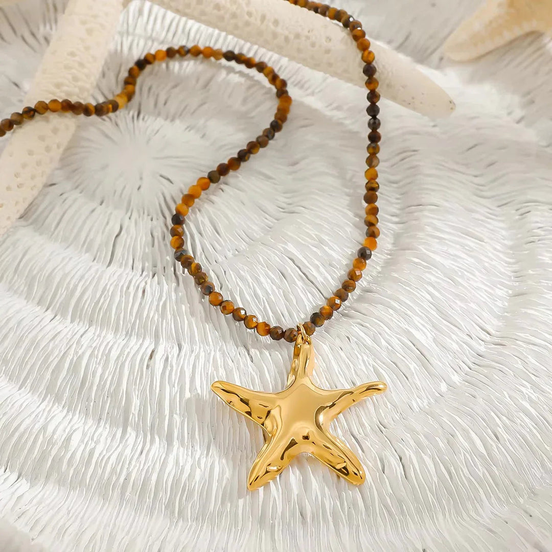 Gold-Plated Starfish Pendant Necklace for Women