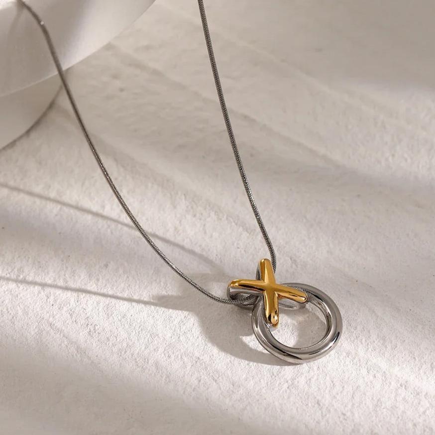 Gold-Plated &amp; Silver-Plated Knot Pendant Necklace