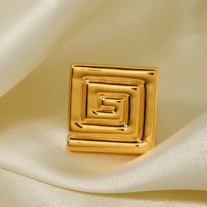 Gold-Plated Spiral Earrings with Waterproof Stainless Steel