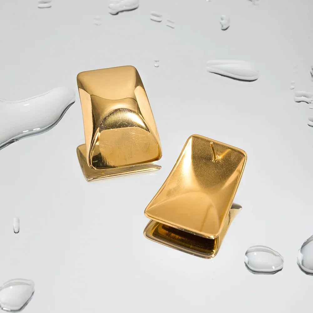Gold-Plated Earrings with Stainless Steel and PVD Gold