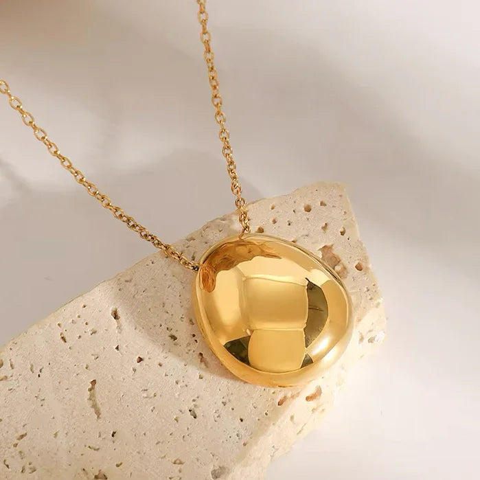 Gold-Plated CZ Dome Necklace for Women