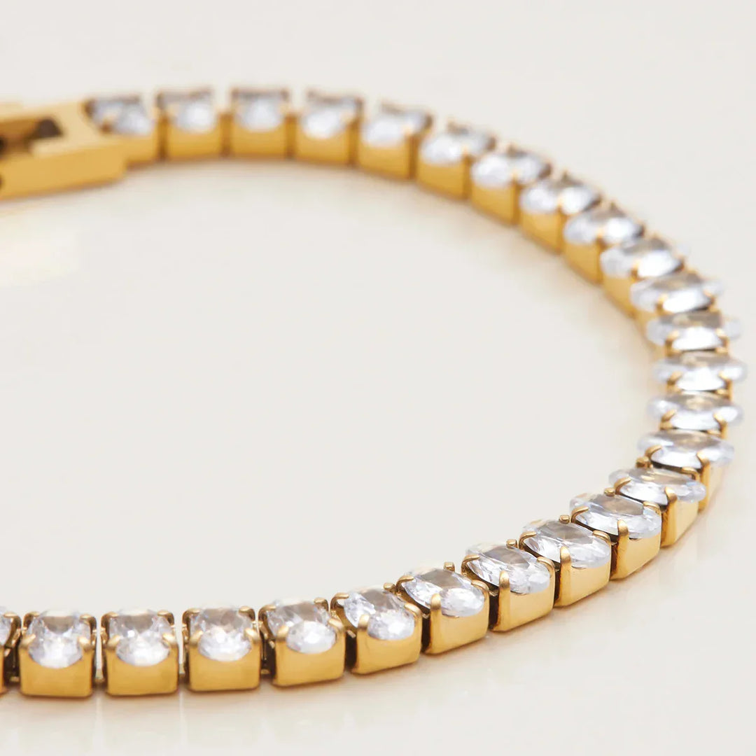 Gold Plated Cubic Zirconia Tennis Bracelet for Women