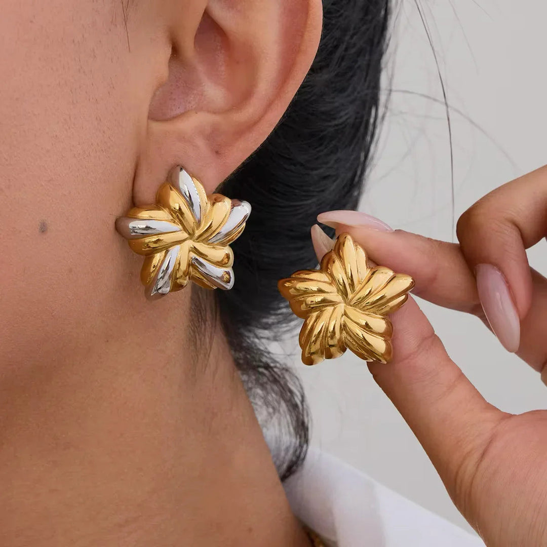 Gold-Plated Star Stud Earrings for Women