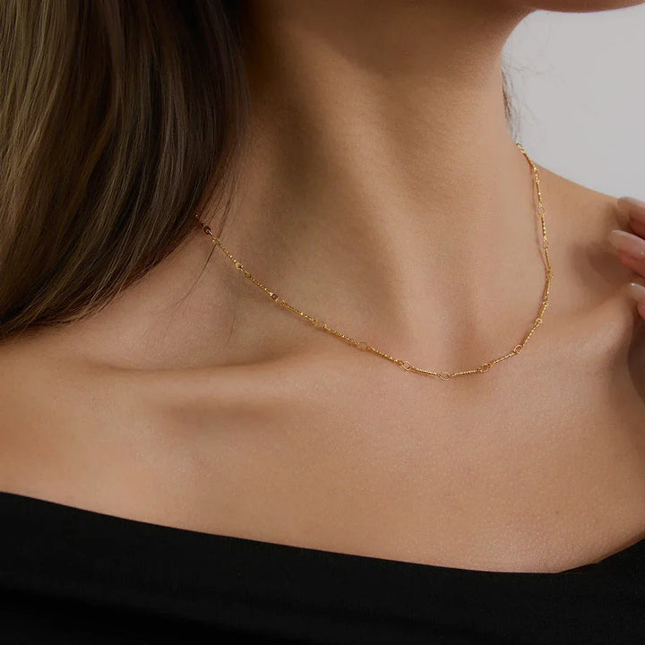 Gold Plated Chain Necklace Minimalist Women