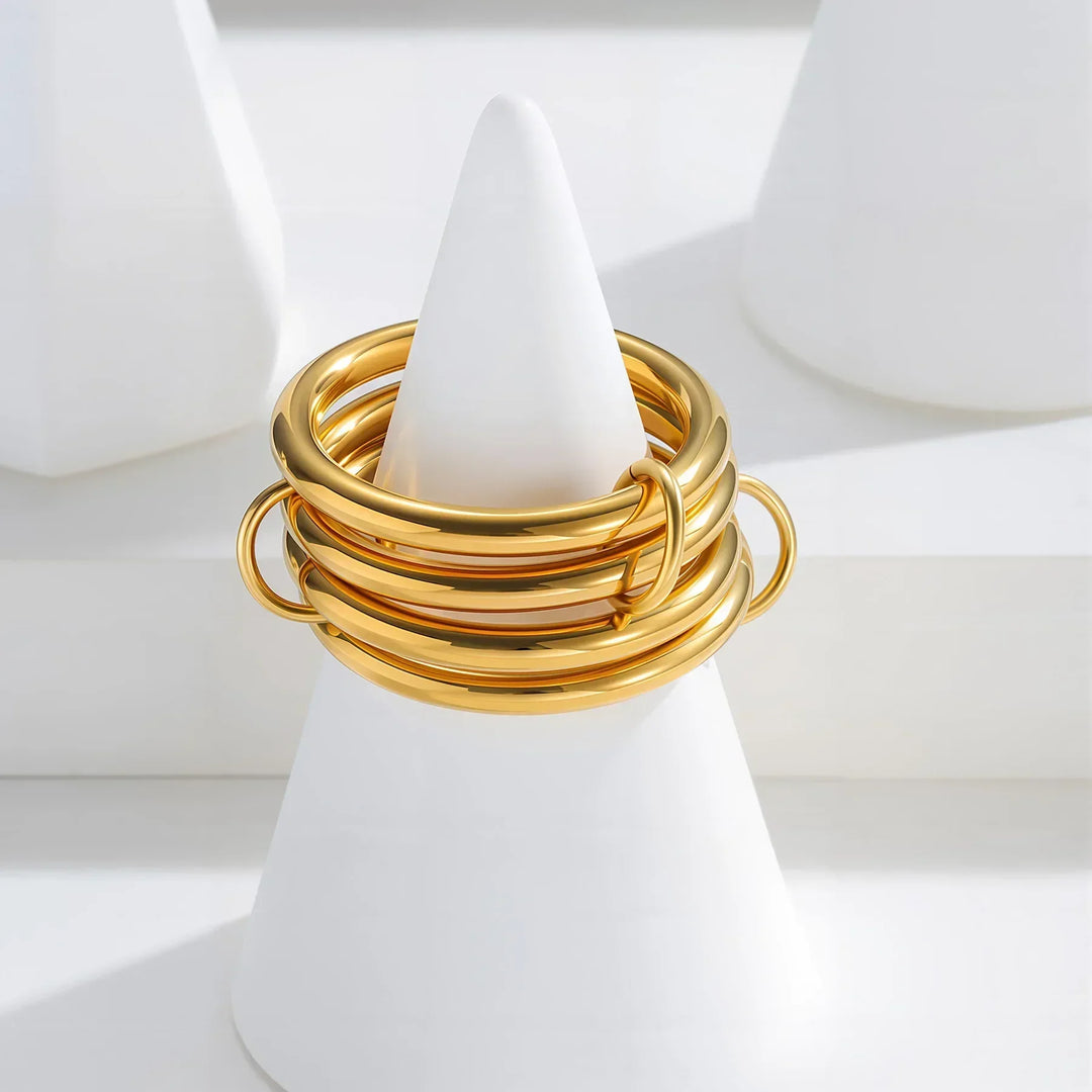 Gold-Plated Two-Tone Stacked Ring