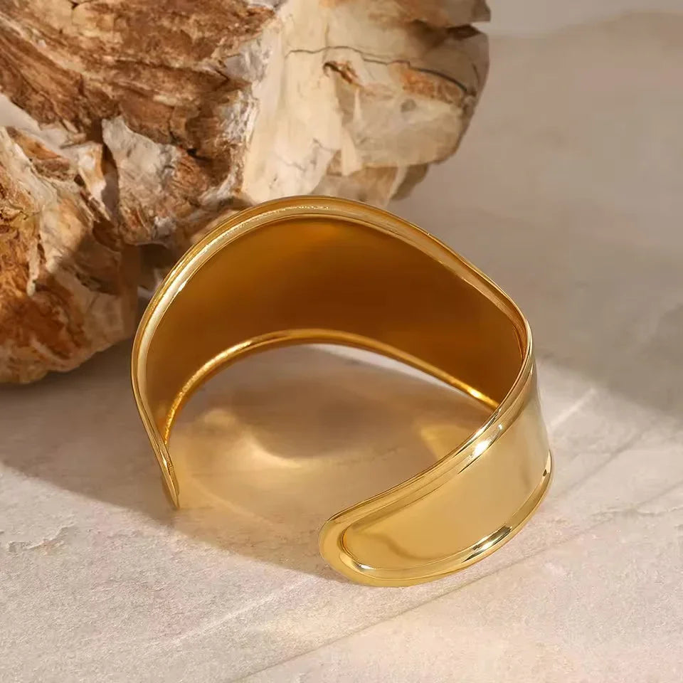 Gold Plated Statement Cuff Bracelet for Women