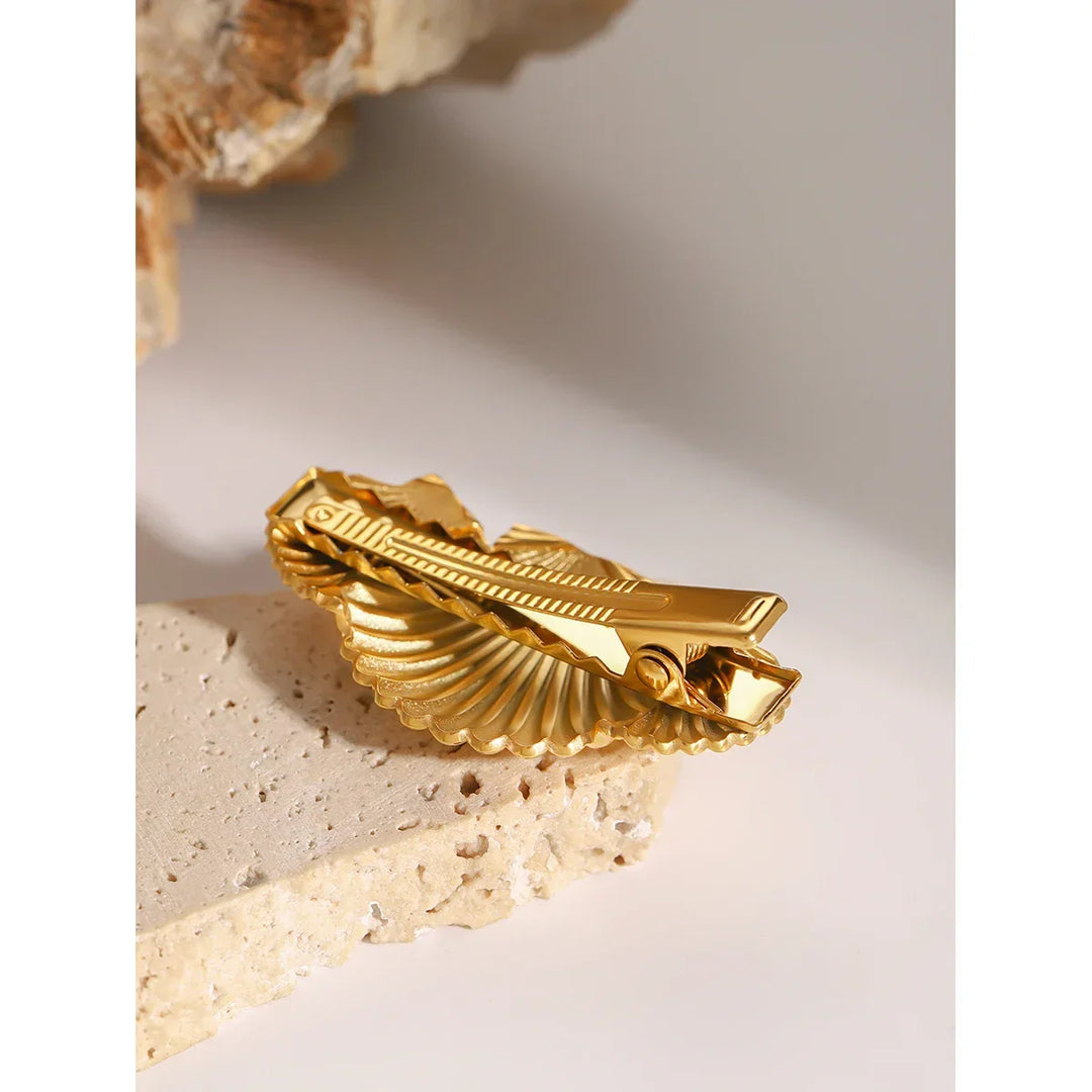 Gold-Plated Sea Shell Hair Clip