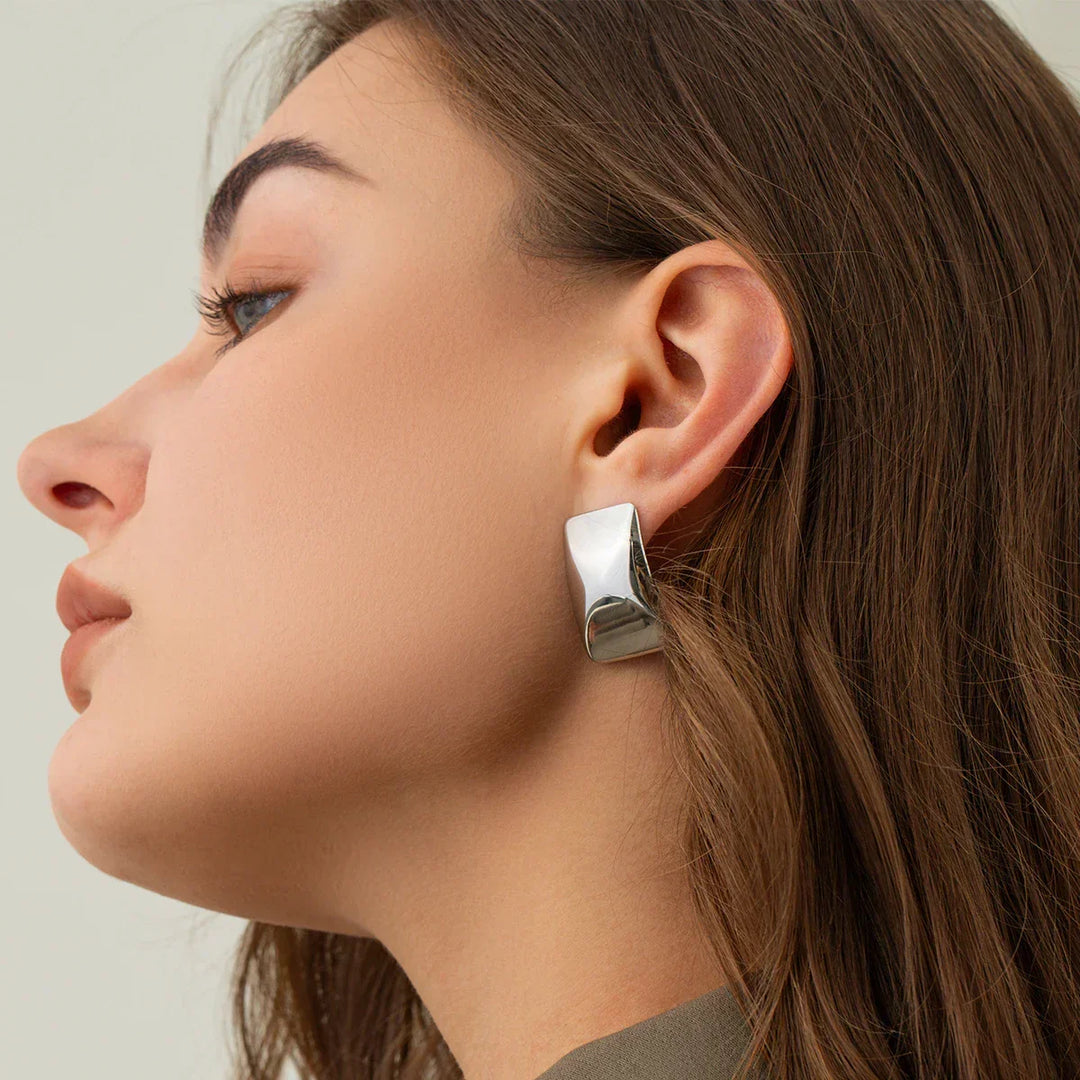 Gold-Plated Earrings with Stainless Steel and PVD Gold