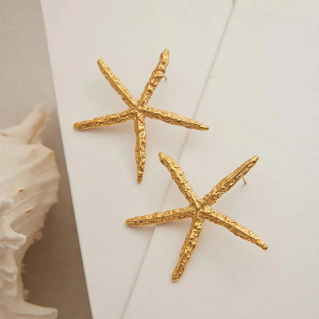 Gold-Plated Starfish Drop Earrings for Women