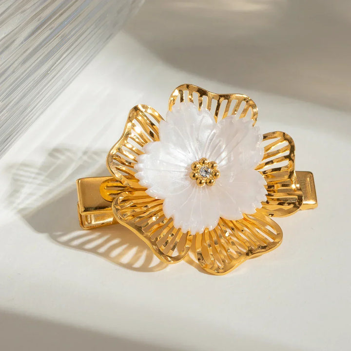 Gold-Plated Pearl Hair Clip