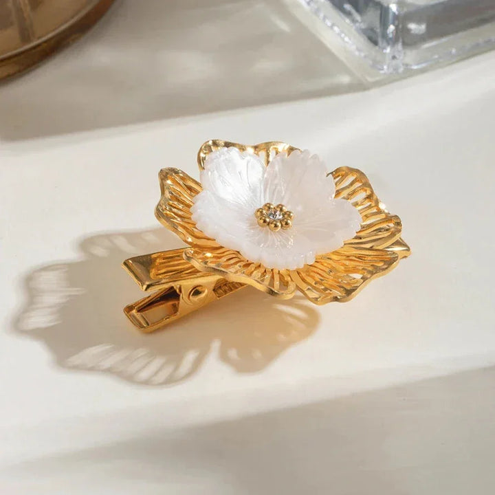 Gold-Plated Pearl Hair Clip