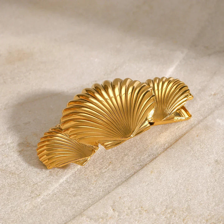 Gold-Plated Sea Shell Hair Clip