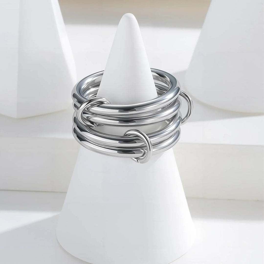 Gold-Plated Two-Tone Stacked Ring