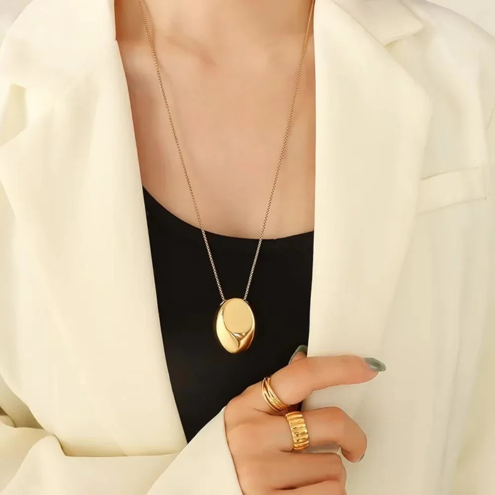 Gold-Plated CZ Dome Necklace for Women