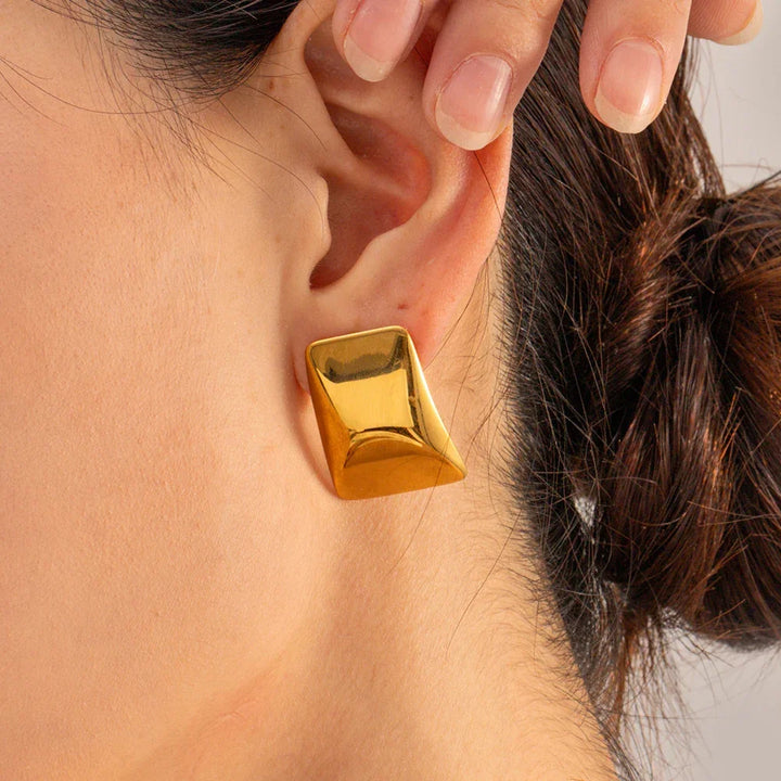 Gold-Plated Earrings with Stainless Steel and PVD Gold