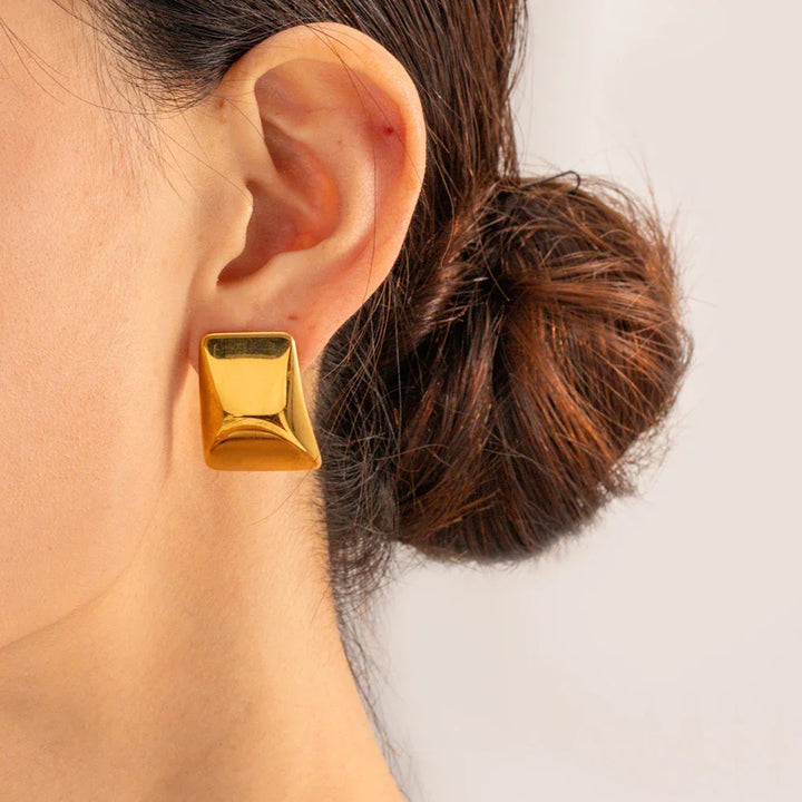 Gold-Plated Earrings with Stainless Steel and PVD Gold