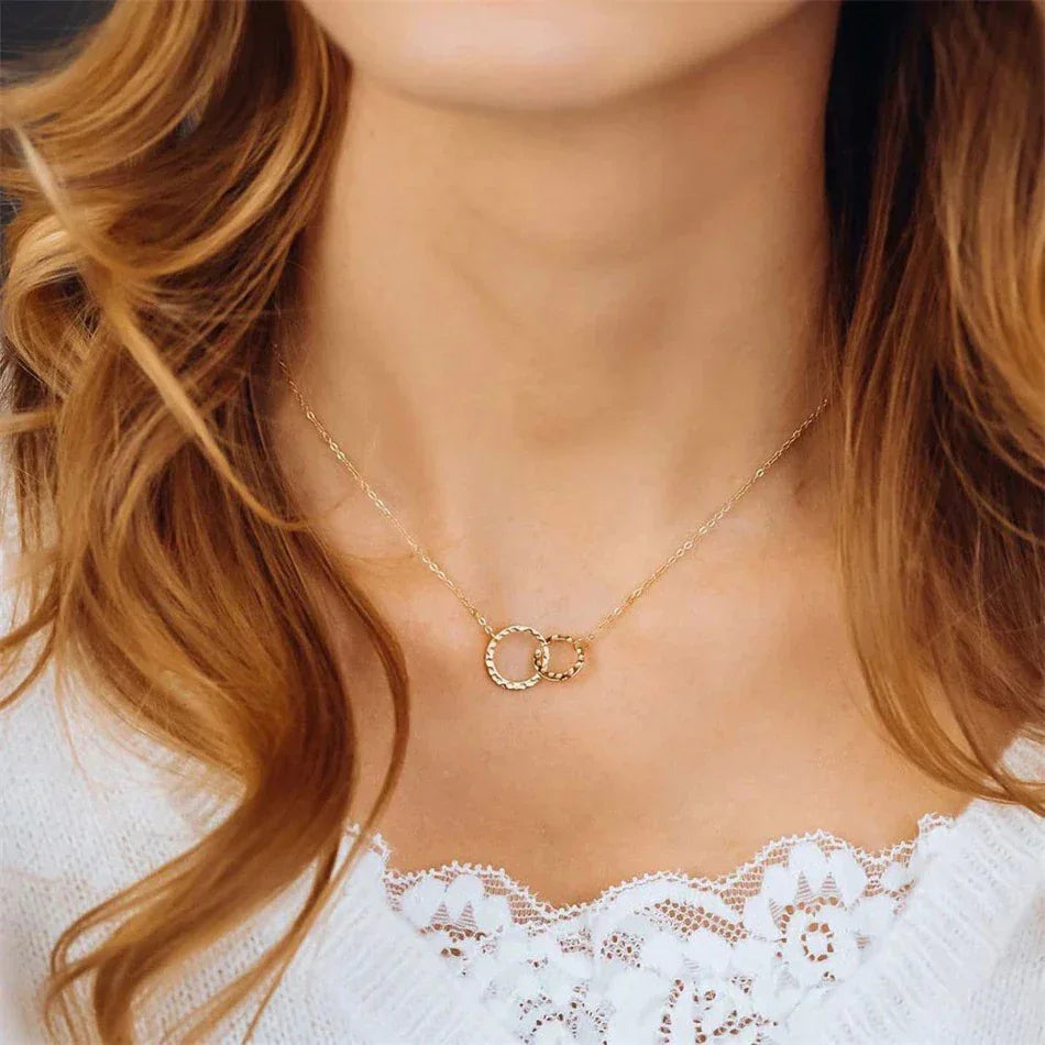 Gold-Plated Hoop Pendant Necklace for Women