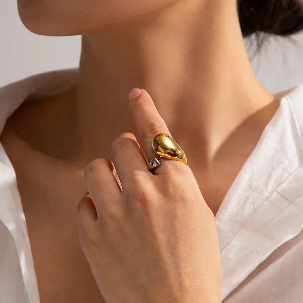 Gold-Plated Sculpted Knot Ring For Women