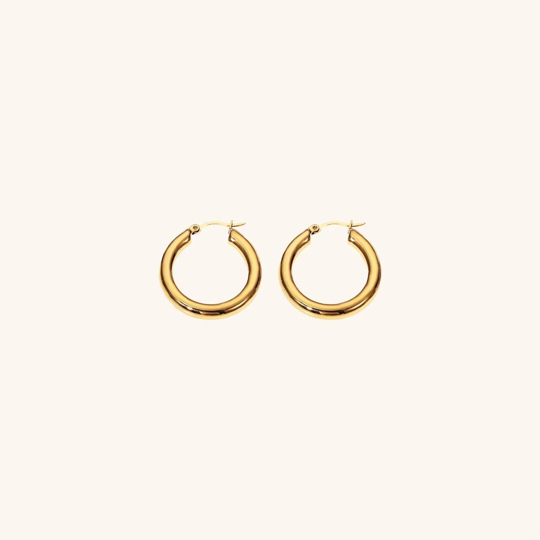 Gold-Plated Wide Hoop Earrings