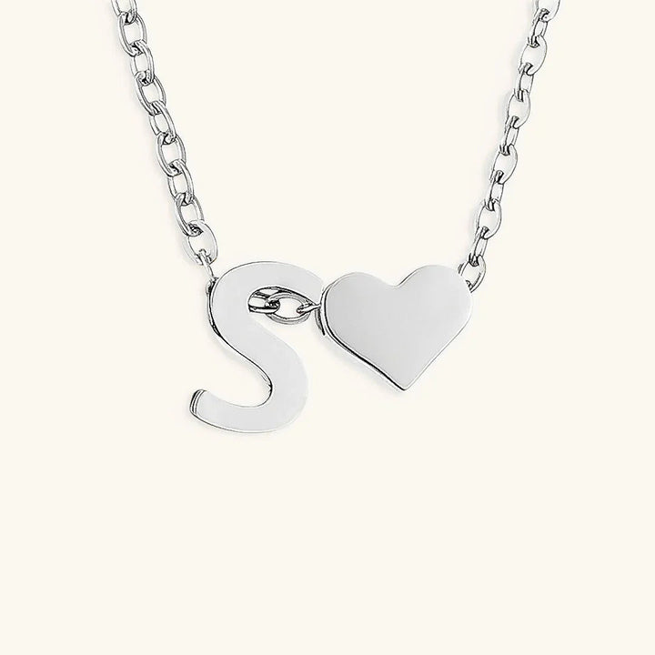 Gold-Plated Initial Heart Pendant Necklace