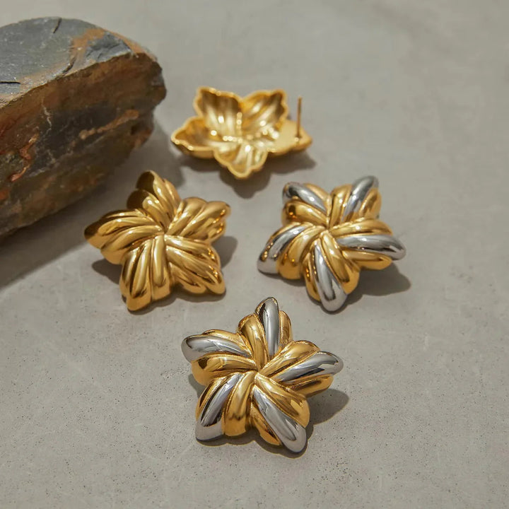 Gold-Plated Star Stud Earrings for Women