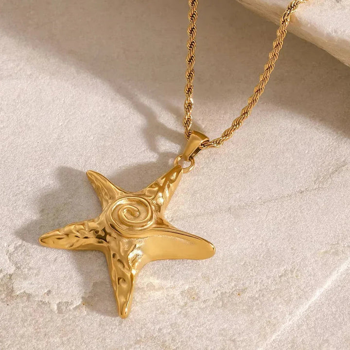 Gold-Plated Starfish Pendant Necklace for Women