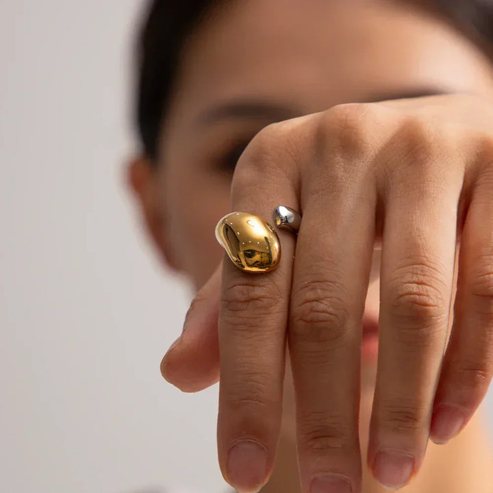 Gold-Plated Sculpted Knot Ring For Women