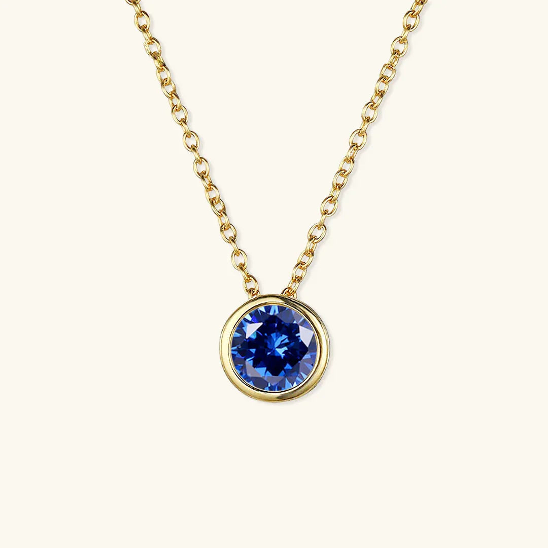 Gold-Plated Crystal Pendant Necklace Jewelry Set