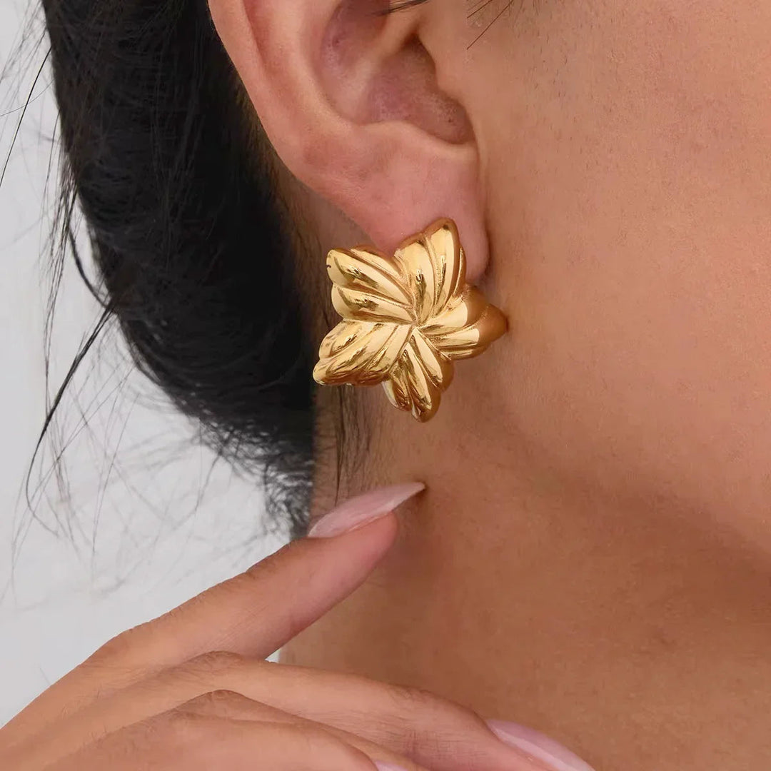 Gold-Plated Star Stud Earrings for Women